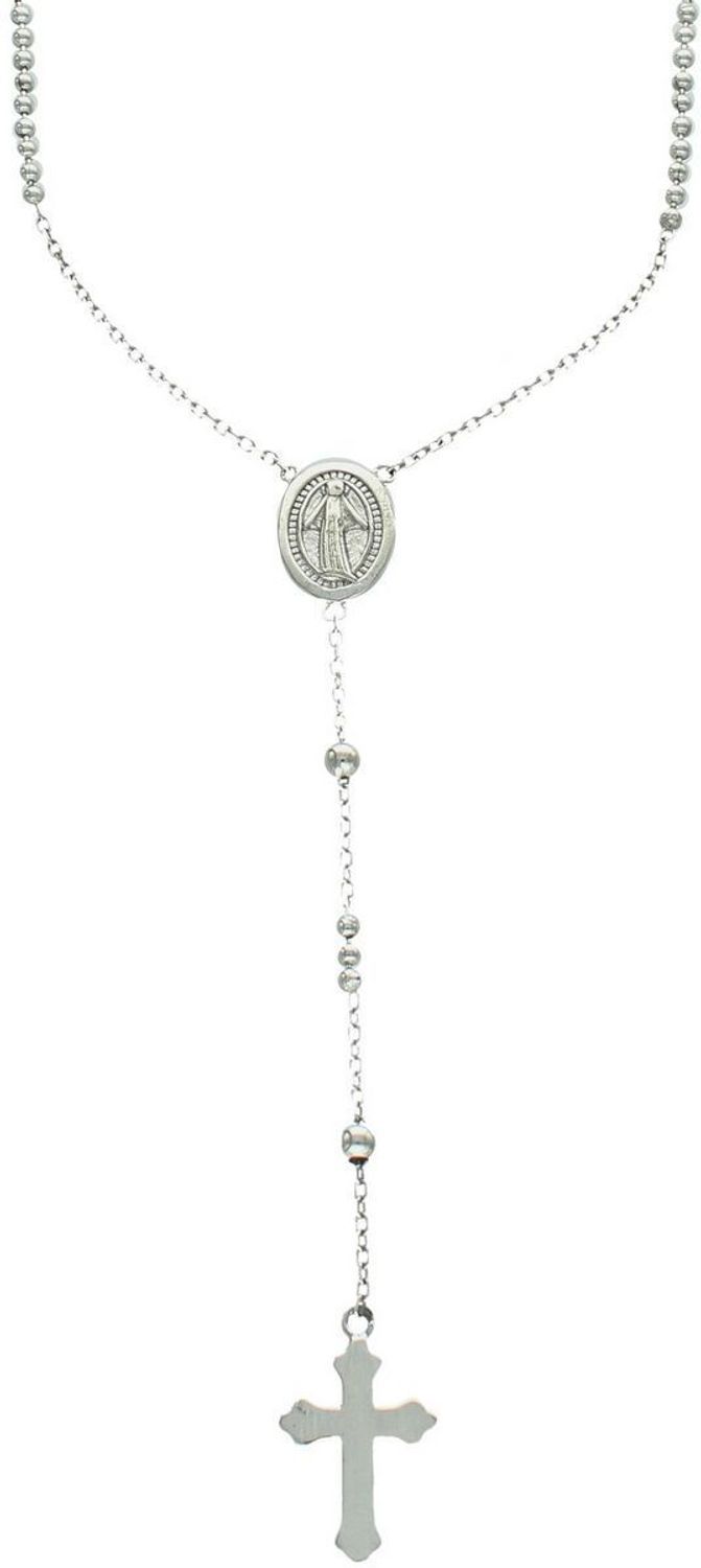 Różaniec srebrny 925 – delikatny naszyjnik z krzyżykiem AZN000000-604 Elegancki i subtelny różaniec srebrny wykonany z najwyższej jakości srebra próby 925. Długość głównego łańcuszka wynosi 45 1.jpg