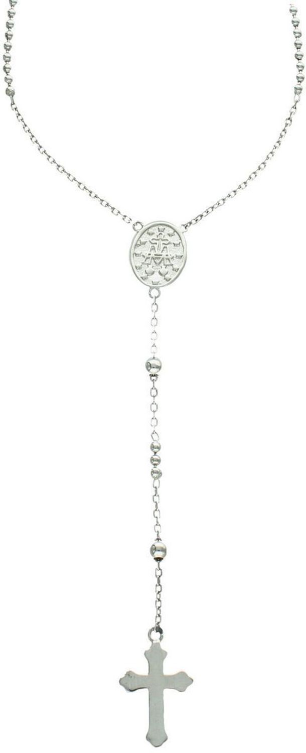 Różaniec srebrny 925 – delikatny naszyjnik z krzyżykiem AZN000000-604 Elegancki i subtelny różaniec srebrny wykonany z najwyższej jakości srebra próby 925. Długość głównego łańcuszka wynosi 45 1.jpg