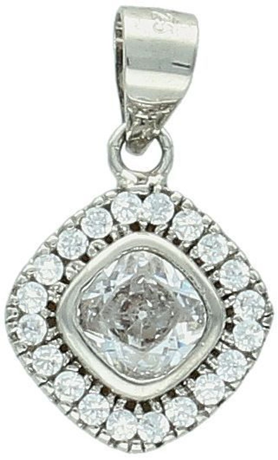 Srebrna zawieszka z lśniącą cyrkonią. Próba 925, waga 1,50 g, długość 1,7 cm, szerokość 1,0 cm. Model AZZ000000-279 – klasyka, która przyciąga wzrok.1.jpg