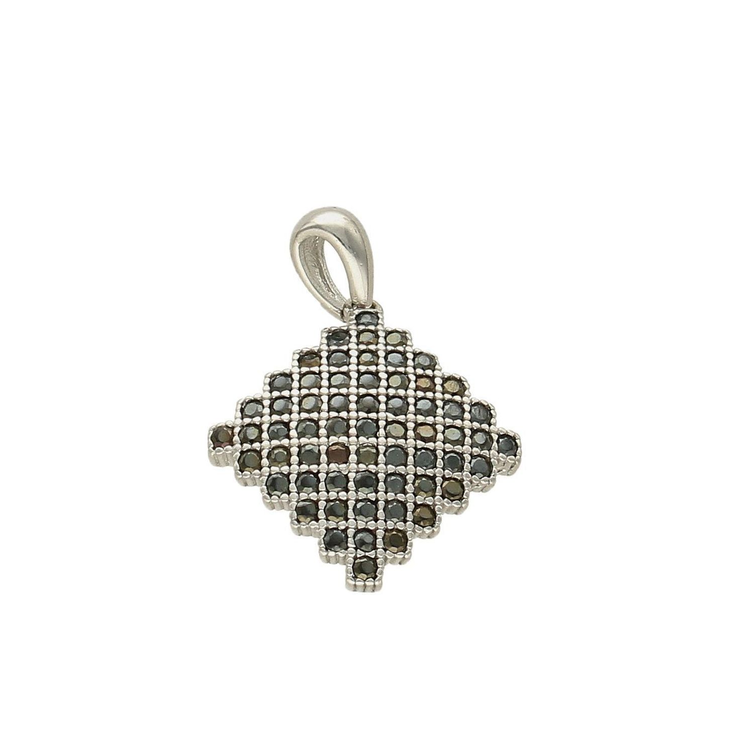 Zawieszka srebrna z czarnymi cyrkoniami AZZ000000-312. Srebrna zawieszka damska. Zawieszka z cyrkoniami. Czarne cyrkonie. Srebrna zawieszka. Idealna zawieszka na prezent..jpg