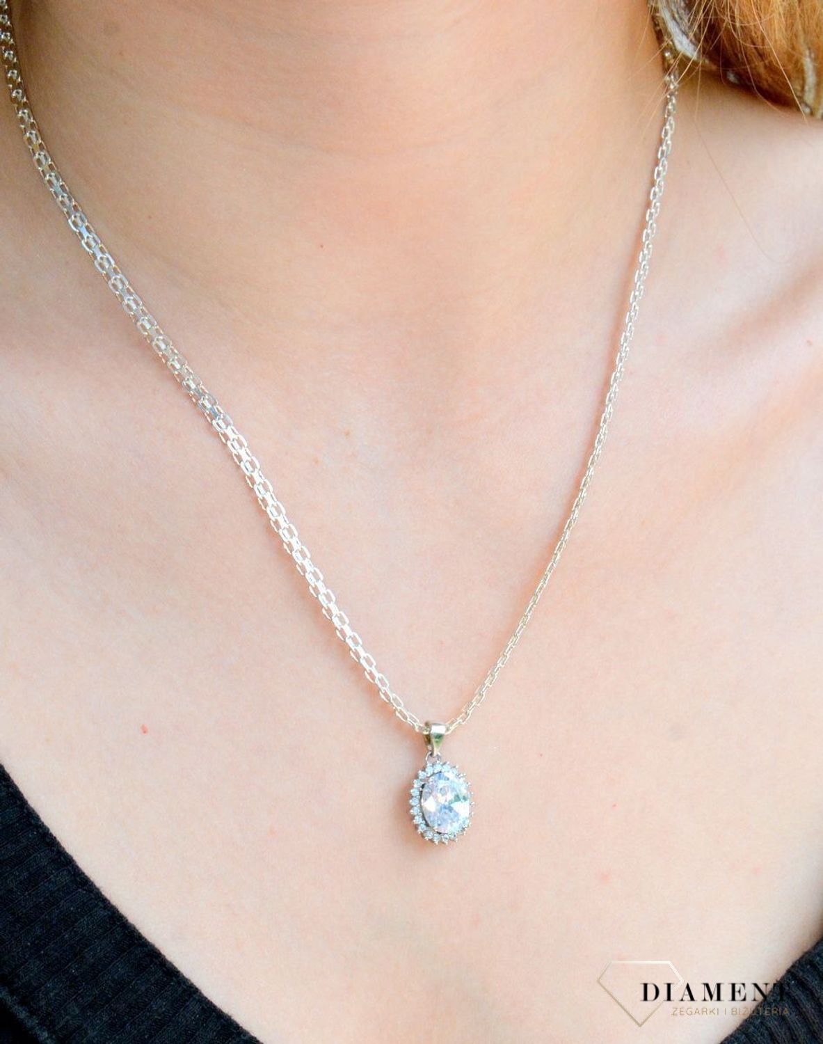 Zawieszka srebrna duża cyrkonia AZZ000000-333. Zawieszka srebrna z cyrkonią. Zawieszka z dużą białą cyrkonią. Zawieszka z cyrkoniami. Idealna zawieszka na prezent..jpg