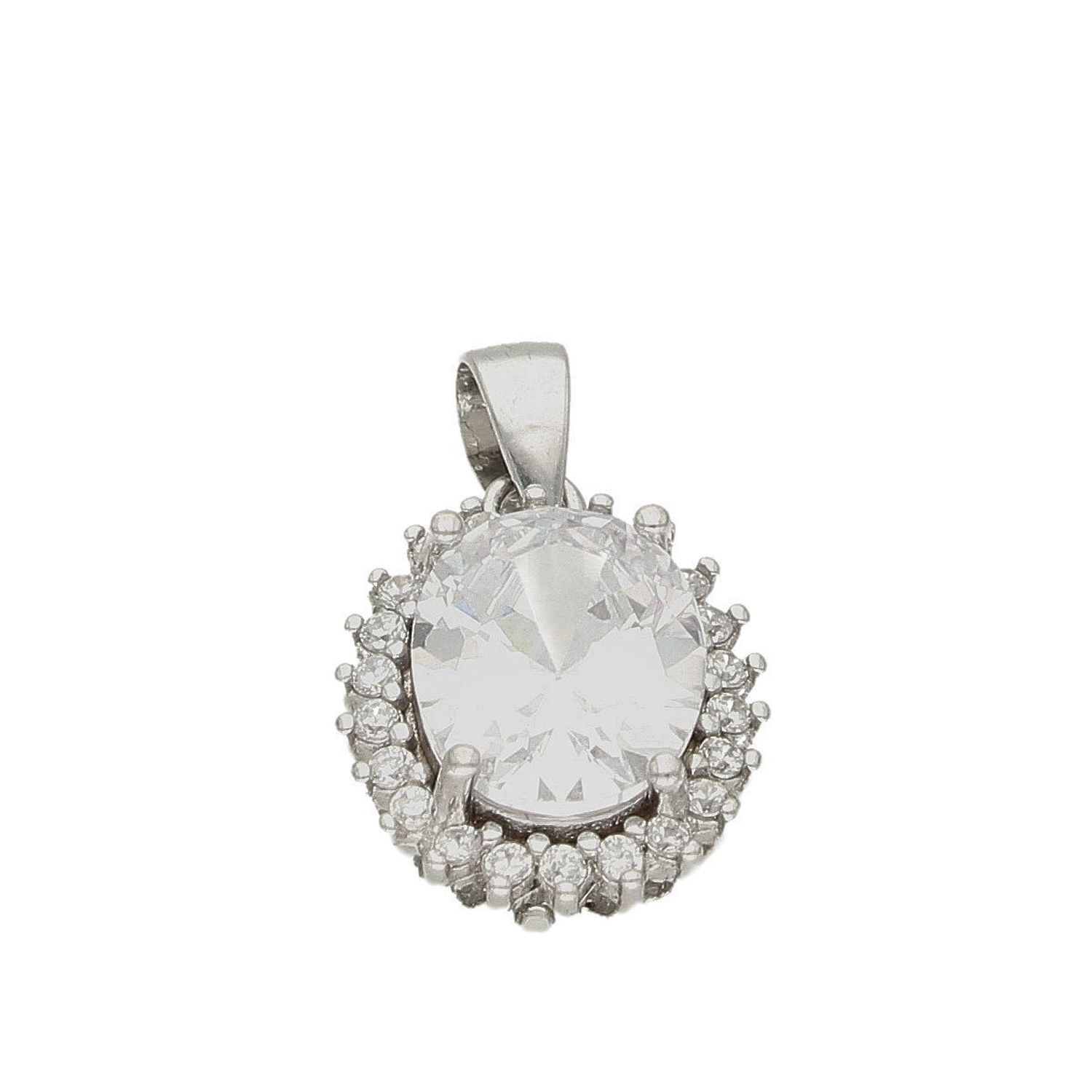 Zawieszka srebrna duża cyrkonia AZZ000000-333. Zawieszka srebrna z cyrkonią. Zawieszka z dużą białą cyrkonią. Zawieszka z cyrkoniami. Idealna zawieszka na prezent..jpg