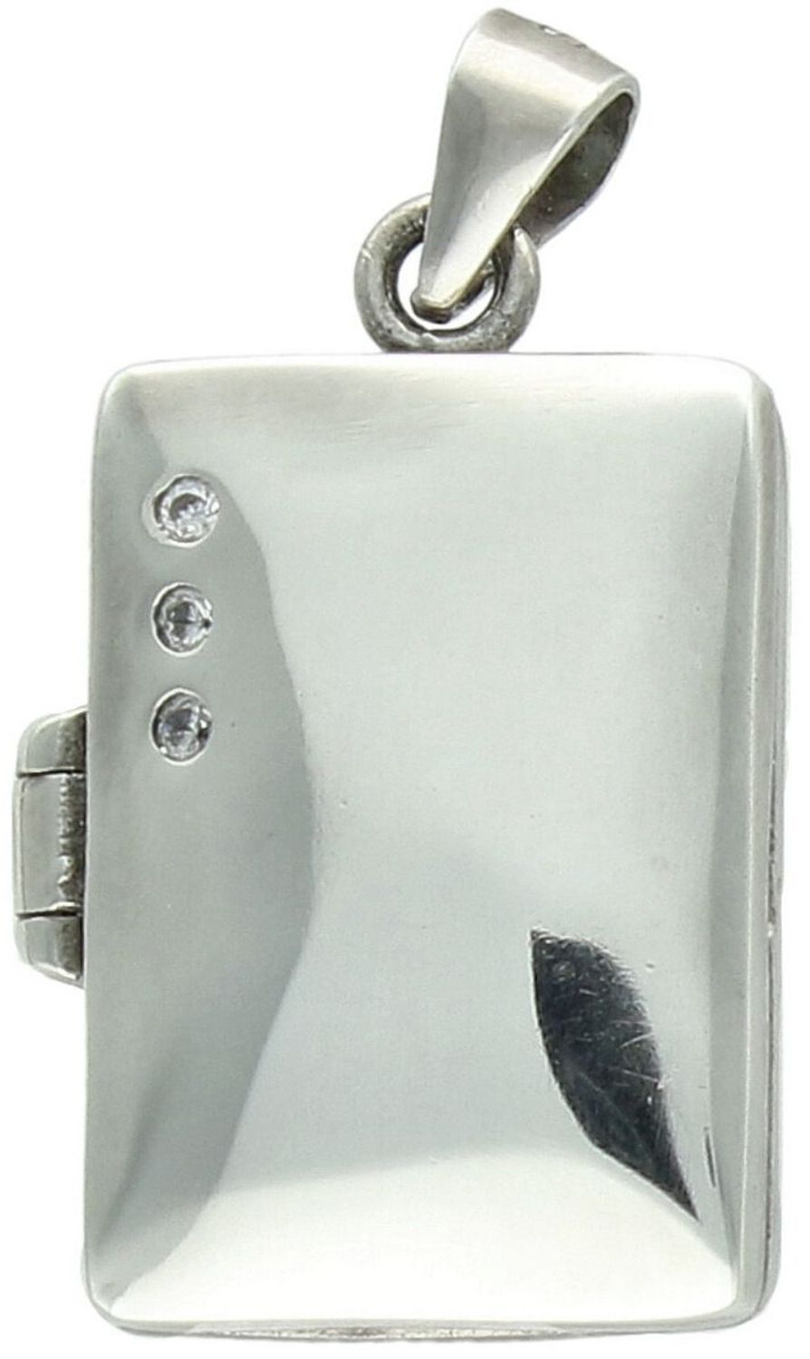 Srebrna zawieszka prostokątne puzderko 925 z trzema cyrkoniami AZZ000000-368.jpg