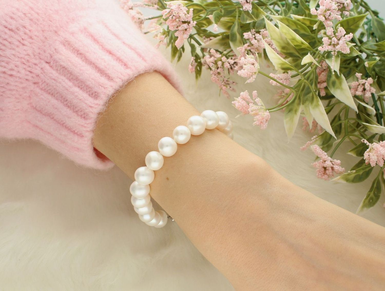 Bransoletka z białych pereł 9 mm – srebro 925, klasyczna elegancja, BBZ19-10B (3).jpg