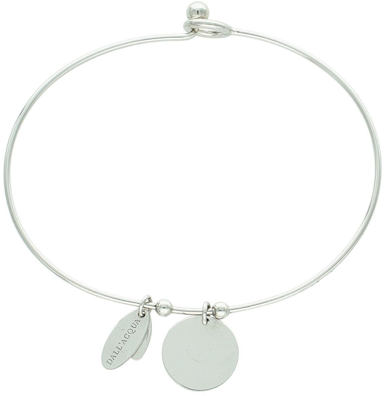 Bransoletka damska srebrna 925 BRM20148060 sztywna owalna z wiszącą, gładką blaszką 1,2 cm idealną pod grawer. Długość 17 cm, waga 4,48 g. Personalizowana, elegancka biżuteria na prezent.1.jpg