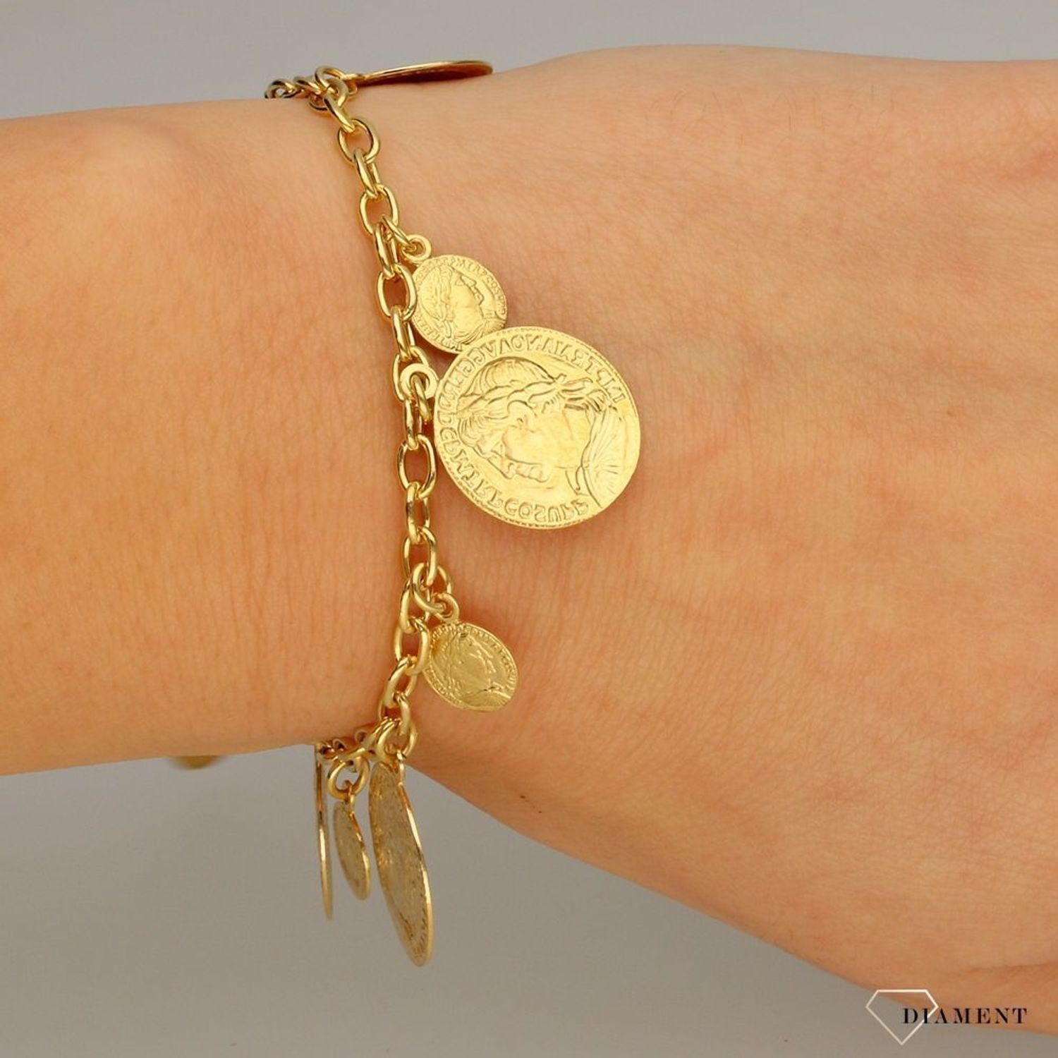 Bransoletka srebrna damska pozłacana DALL'ACQUA FAVORE DENARO BRM22021 (1).jpg