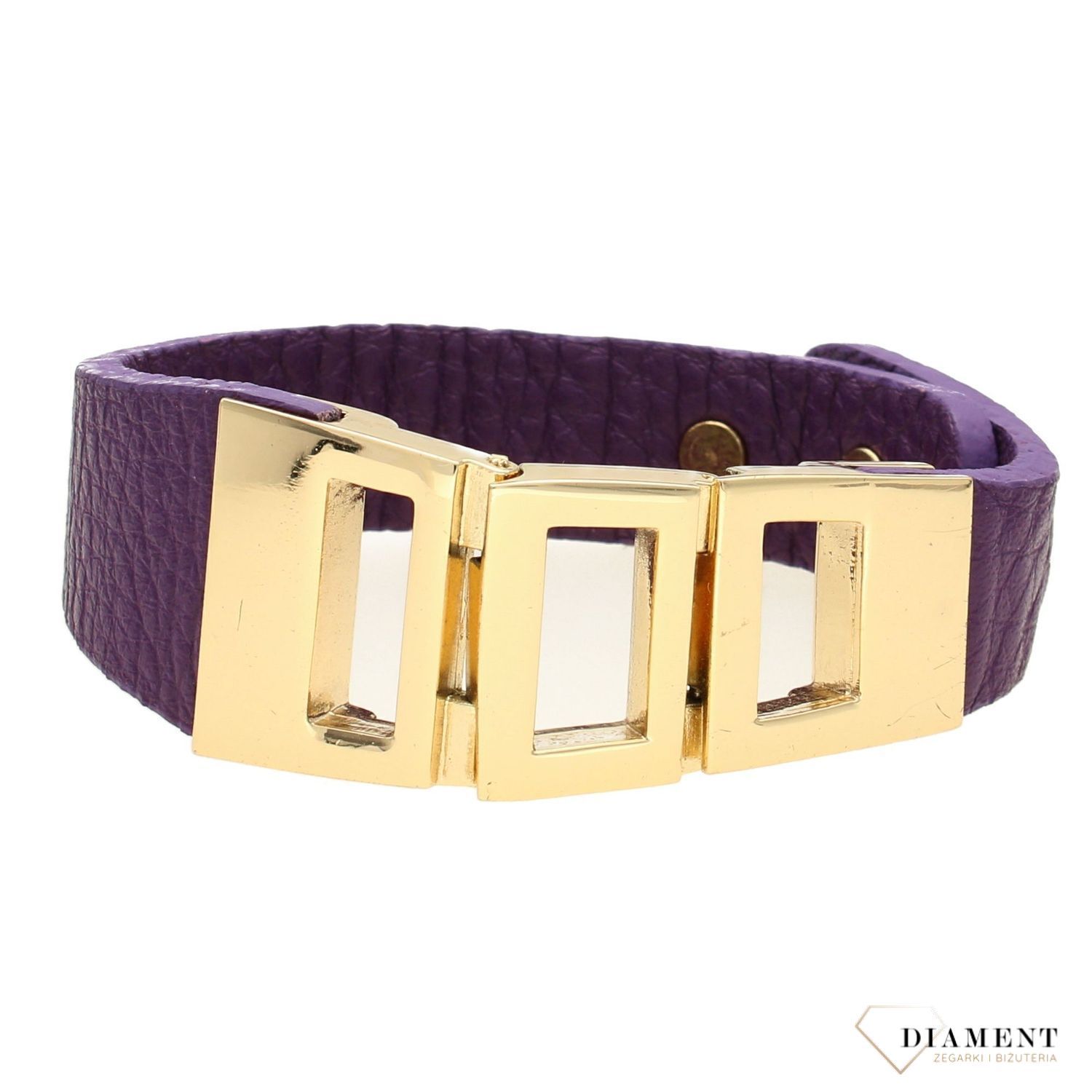 Bransoletka damska z fioletowej skóry B006500BYD (1).jpg