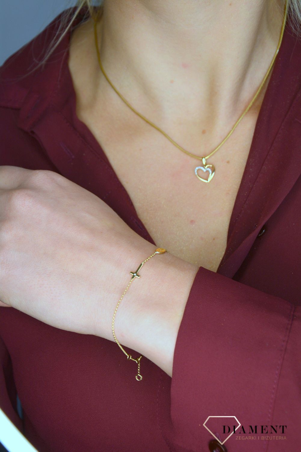 Złota bransoletka z brylantem B05610Y.jpg