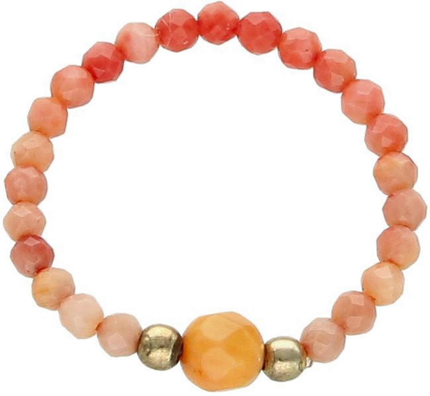 Pozłacany pierścionek srebrny 925 na gumce zdobiony naturalnymi koralami, rozmiar 12. Modny i wygodny dodatek podkreślający kobiecy styl.1.jpg