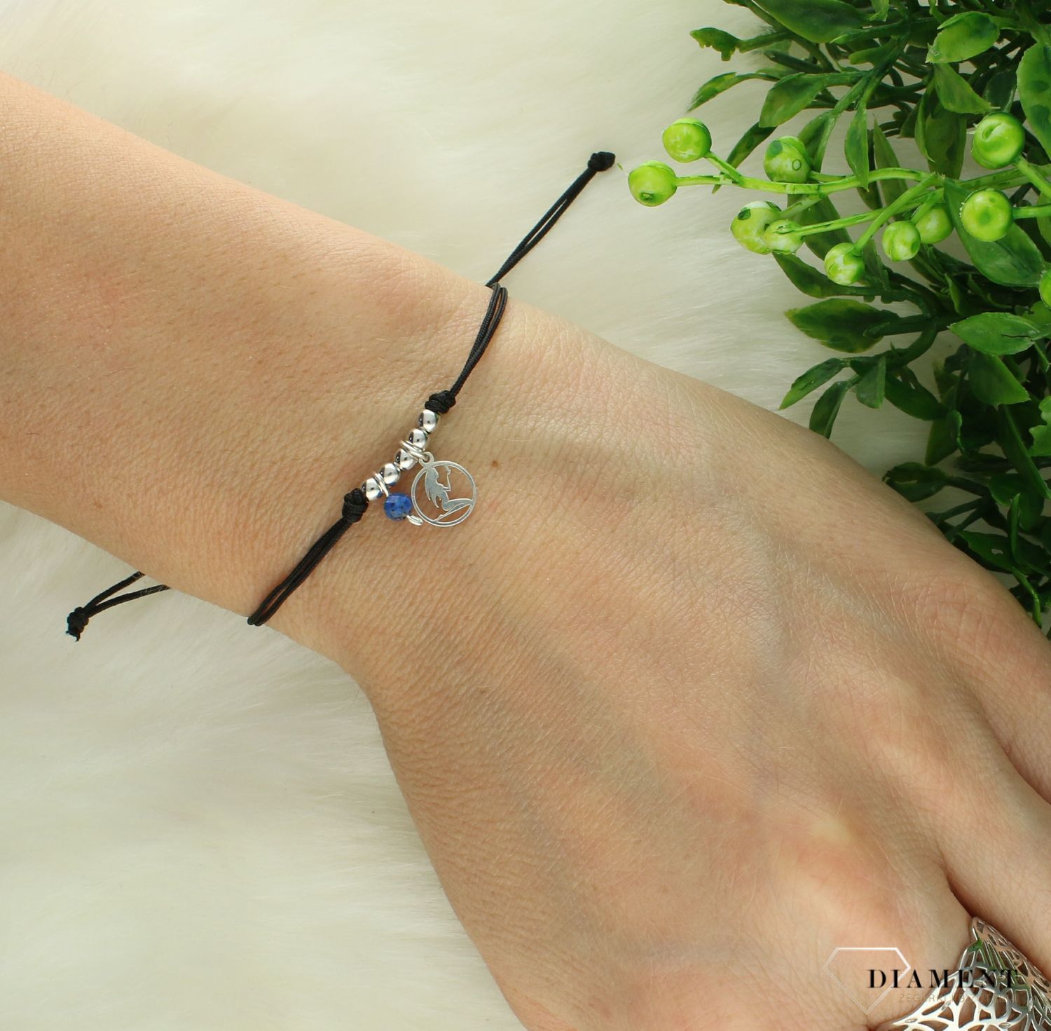 Srebrna bransoletka 925 na czarnym sznurku z kamieniem lapis lazuli Zodiak Panna B22-PANNA (1).jpg