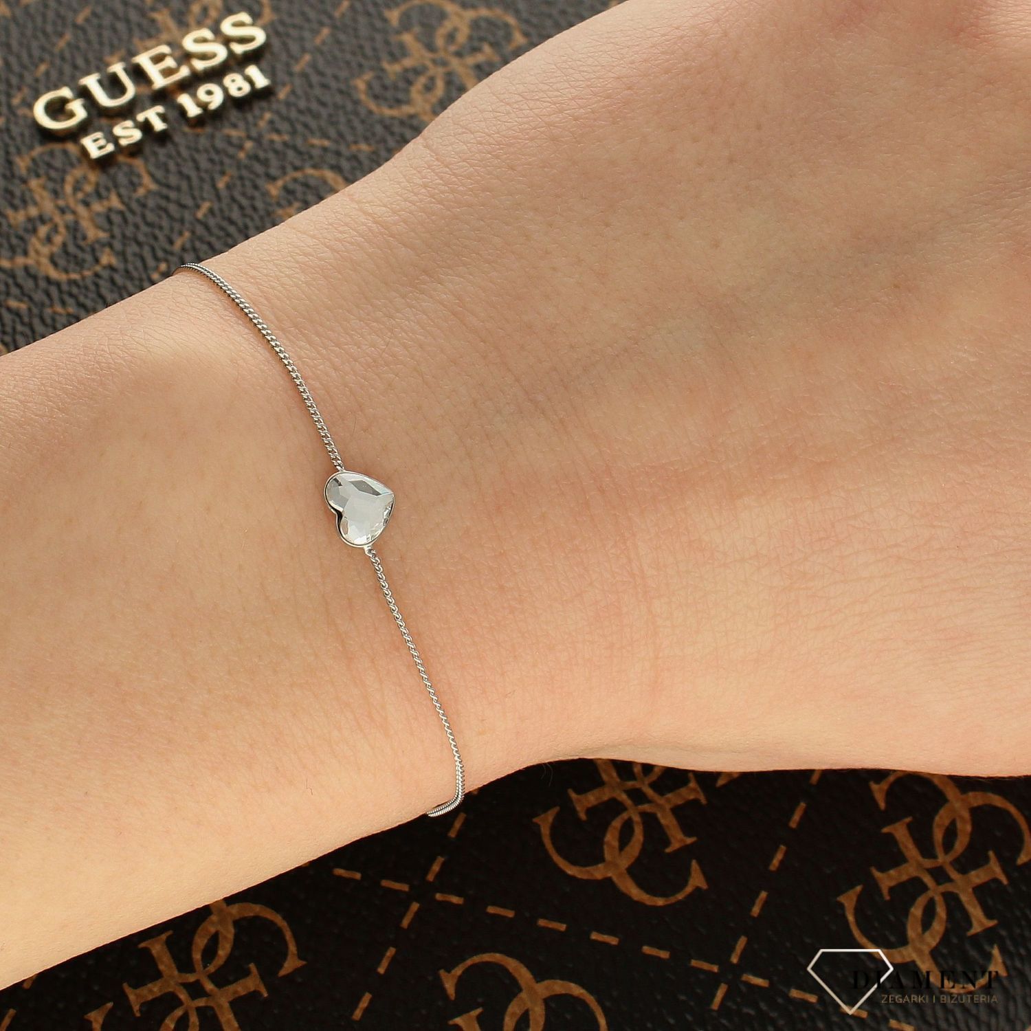 Srebrna bransoletka 'Kryształowe Serce' Swarovski Cristals 925 B28086C-L.jpeg