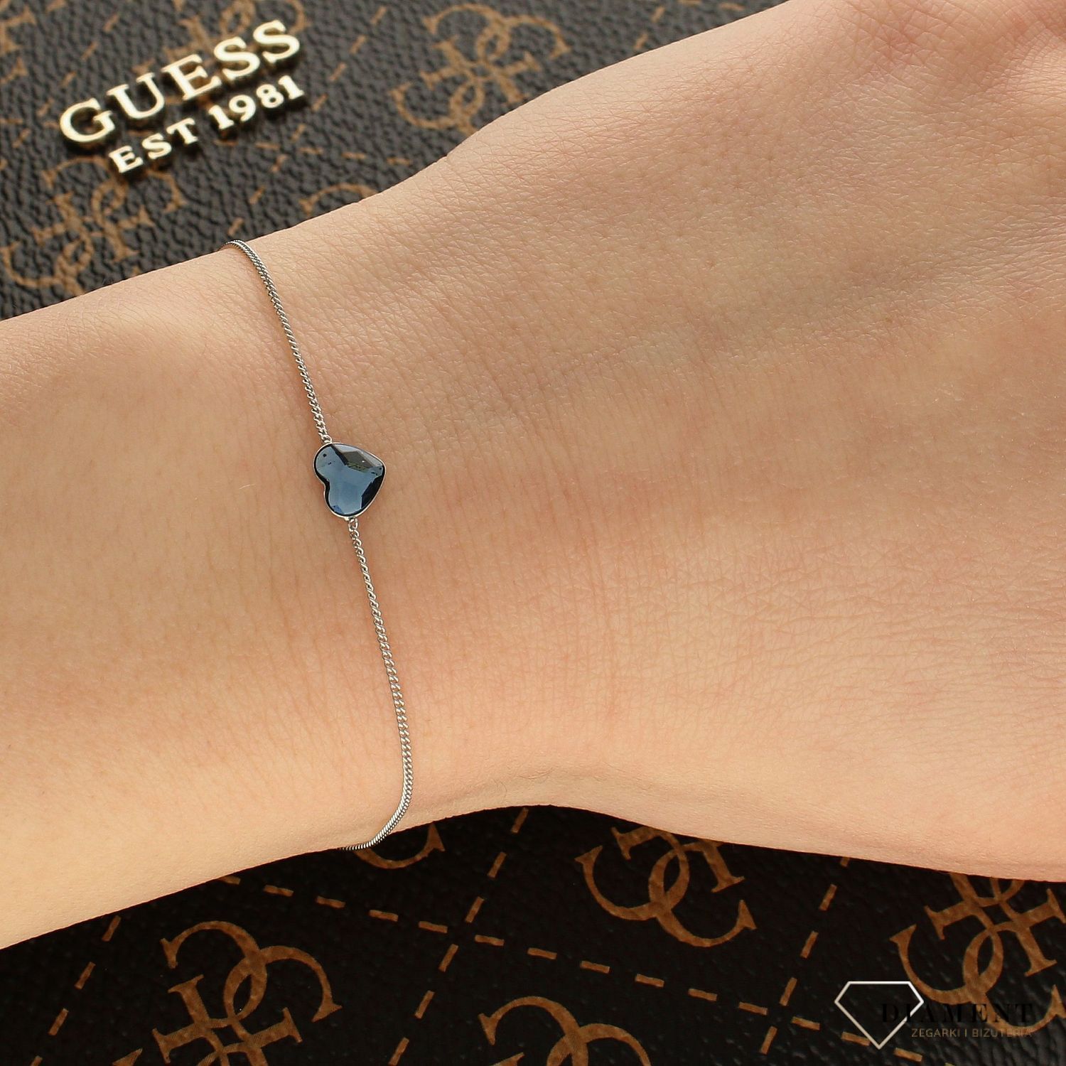 Srebrna bransoletka  Niebieskie Kryształowe Serce Swarovski Cristals 925 B28086DB-L.jpeg