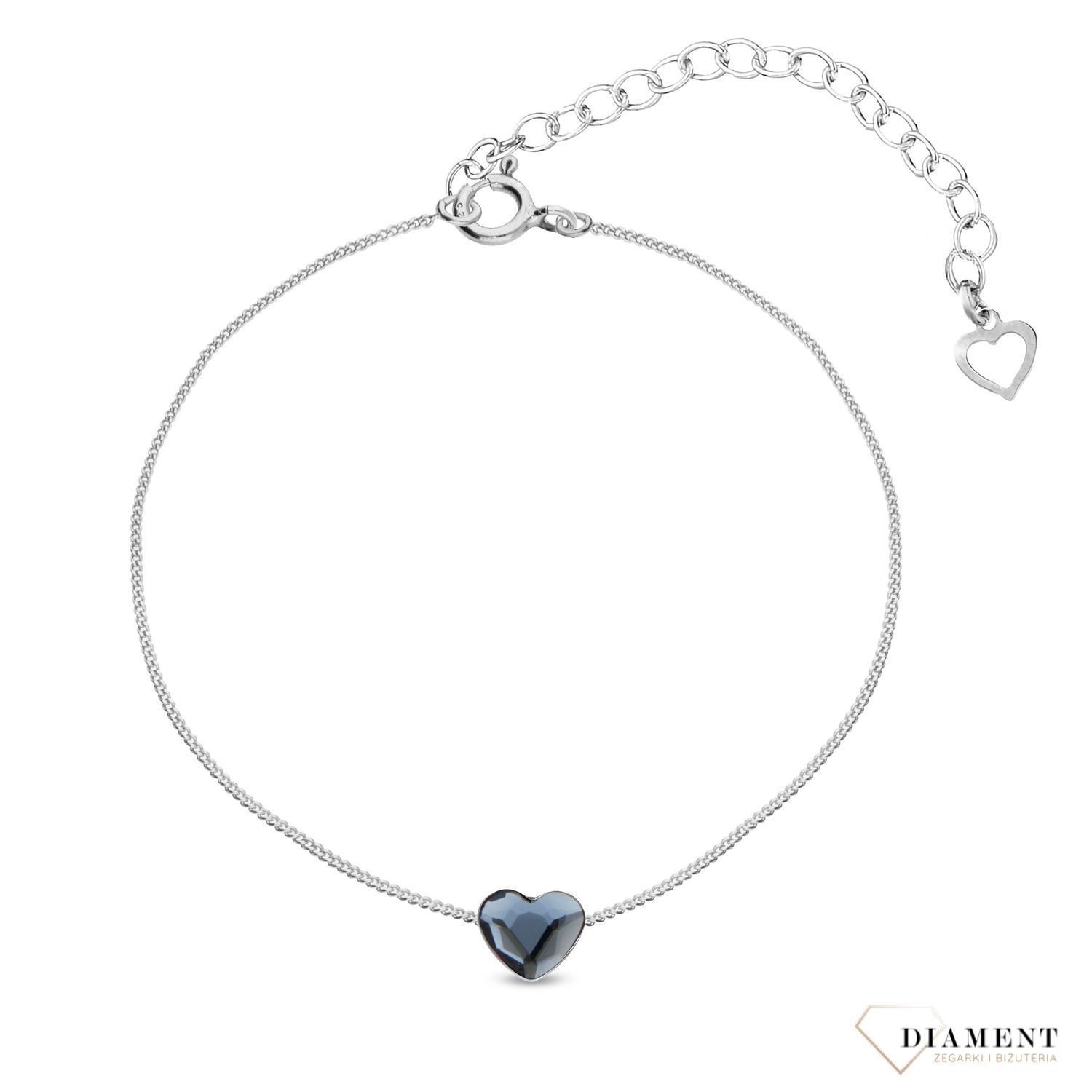 Srebrna bransoletka  Niebieskie Kryształowe Serce Swarovski Cristals 925 B28086DB-L.jpeg