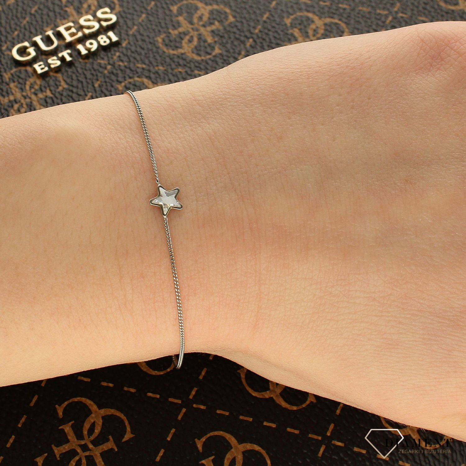 Srebrna bransoletka kryształowa gwiazdka Swarovski 925 B28165C-L.jpeg