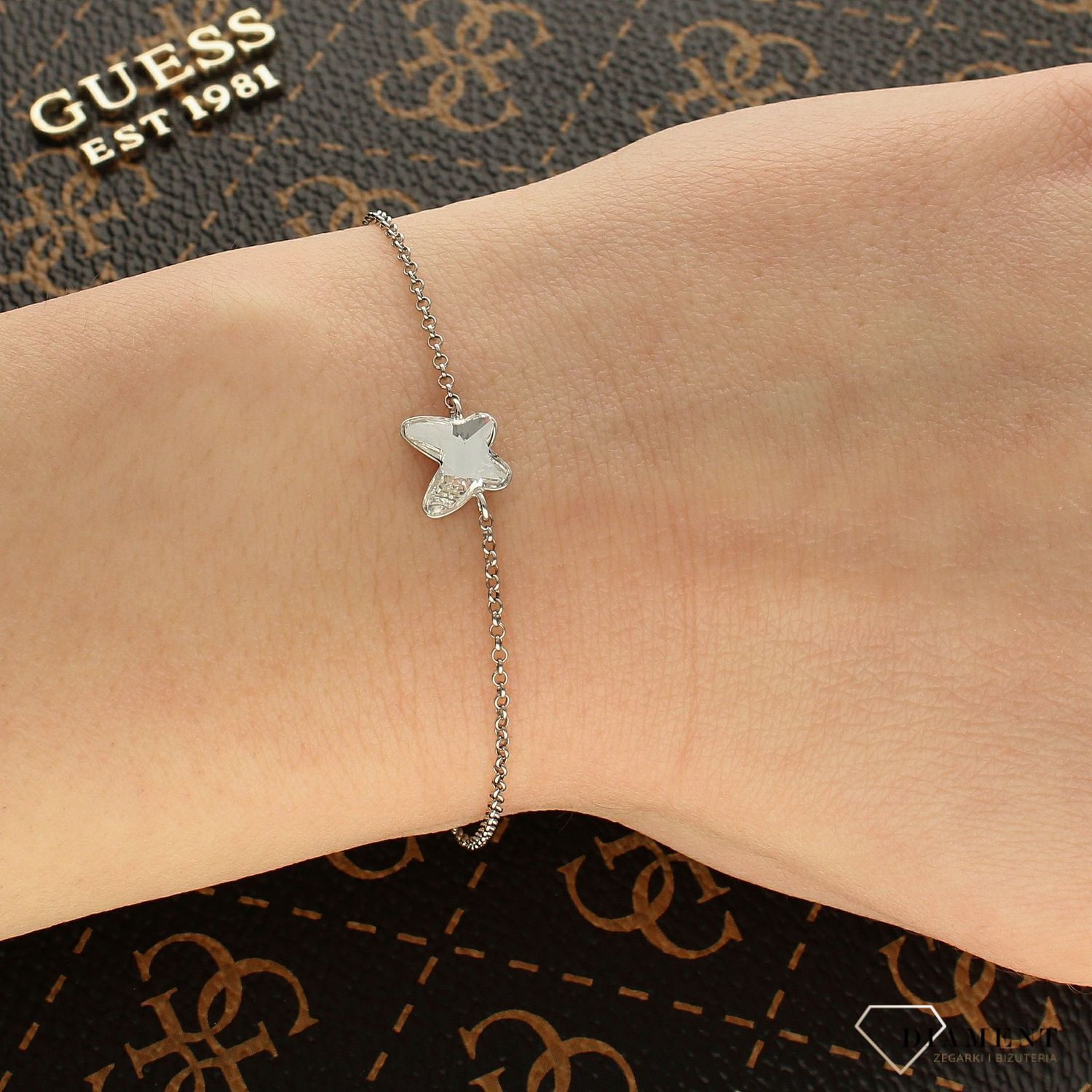 Srebrna bransoletka kryształowy motyl Swarovski Crystals 925 B28548C-S.jpeg