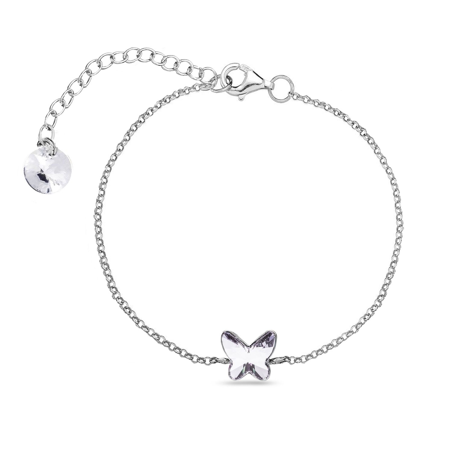 Srebrna bransoletka kryształowy motyl Swarovski Crystals 925 B28548C-S.jpeg