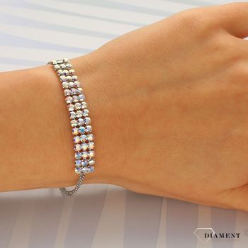 Bransoletka Swarovski z opalizującymi kryształami Swarovski Aurora Borealis B3MESH925AB.jpg