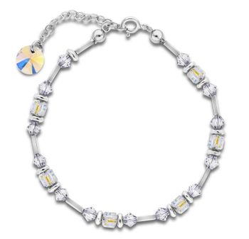 Srebrna bransoletka Swarovski z kryształkami w kolorze Crystal Aurore Boreale B56015328CAB. Bransoletka wykonana ze srebra próby 925 oraz ekskluzywnych kryształów Swarovski®  w kolorze Crystal Aurore Boreale i kamien.jpg