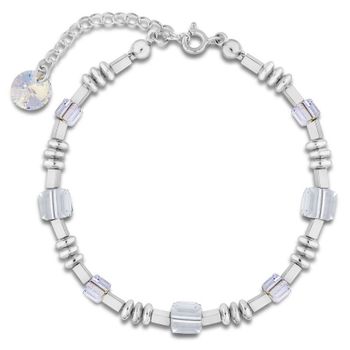 Srebrna bransoletka Swarovski z kryształkami w kolorze Crystal Aurore Boreale B560164CAB.  Bransoletka wykonana ze srebra próby 925 oraz ekskluzywnych kryształów Swarovski®  w kolorze Crystal Aurore Boreale i kamieni (1).jpg