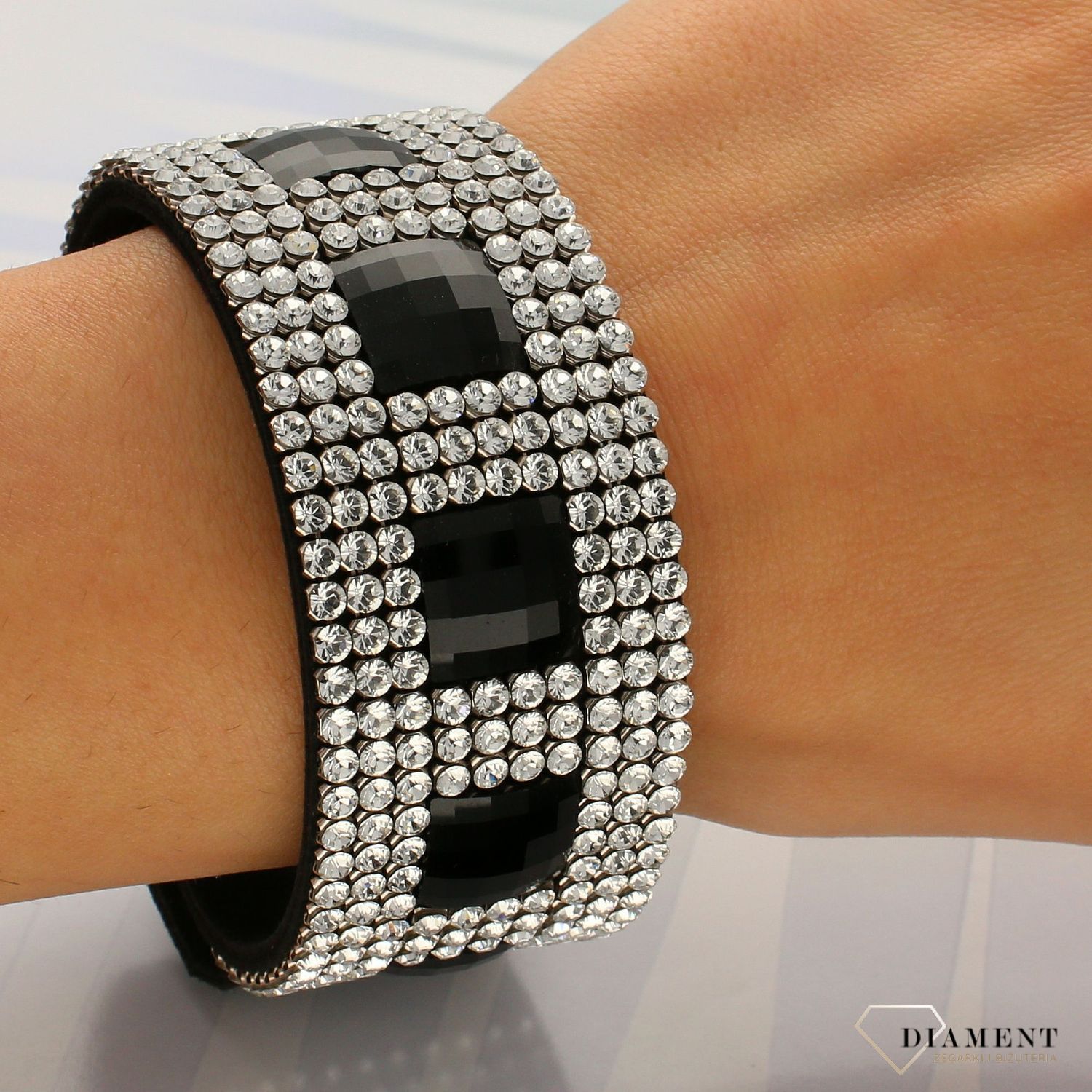 Bransoletka Spark Swarovski Crystal Jet B9MESH2493CZCJ (1).jpg