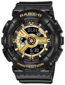 Zegarek damski Casio Baby-G BA-110X-1AER – czarny, złote dodatki, 100 m.jpg
