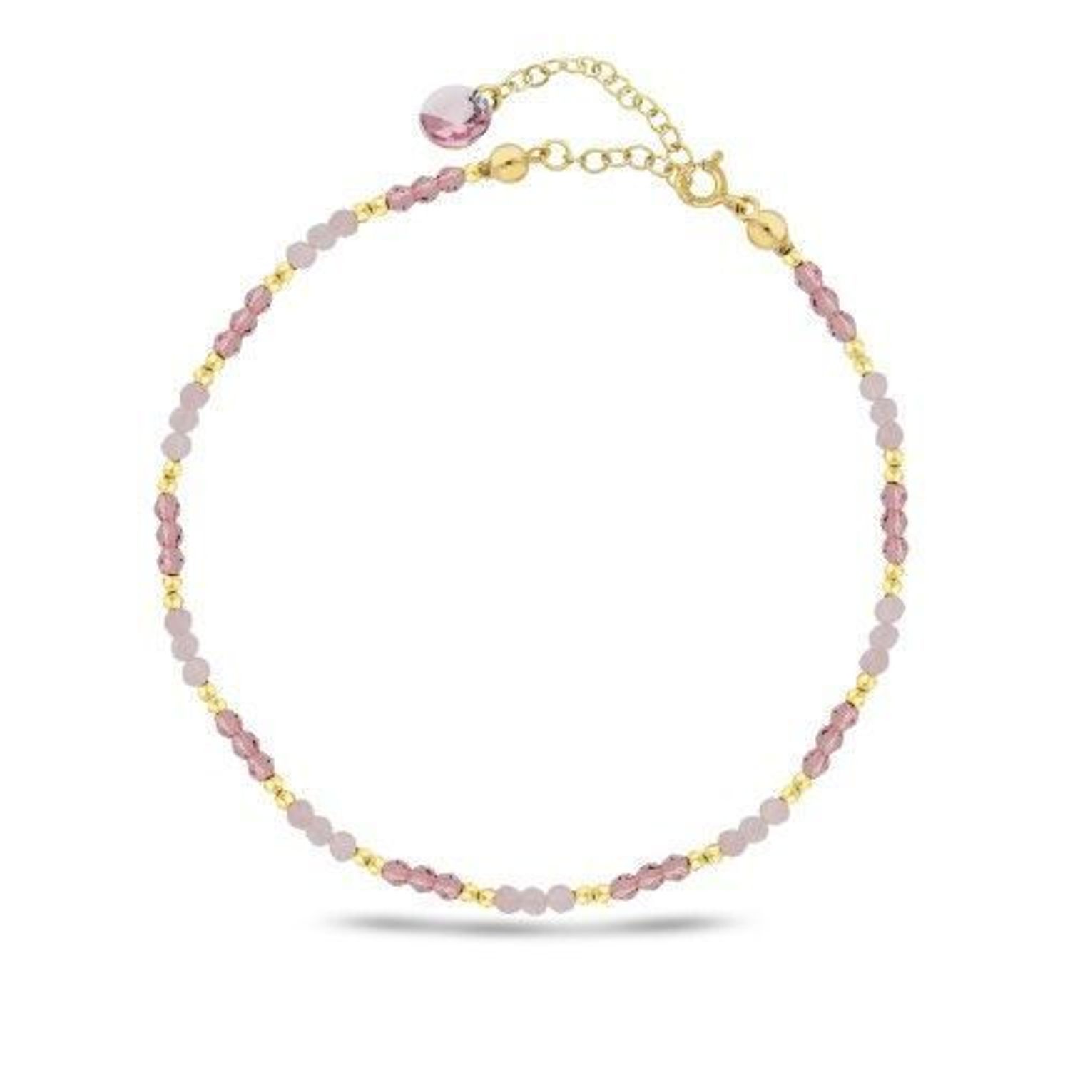 Srebrna bransoletka na nogę z kryształkami Swarovskiego kwarc różowy BAHEG1RQ. Srebrna bransoletka na kostkę z kryształkami.Bransoletka na kostkę. Bransoletka na lato na nogę. Bransoletka do sukienki..jpg