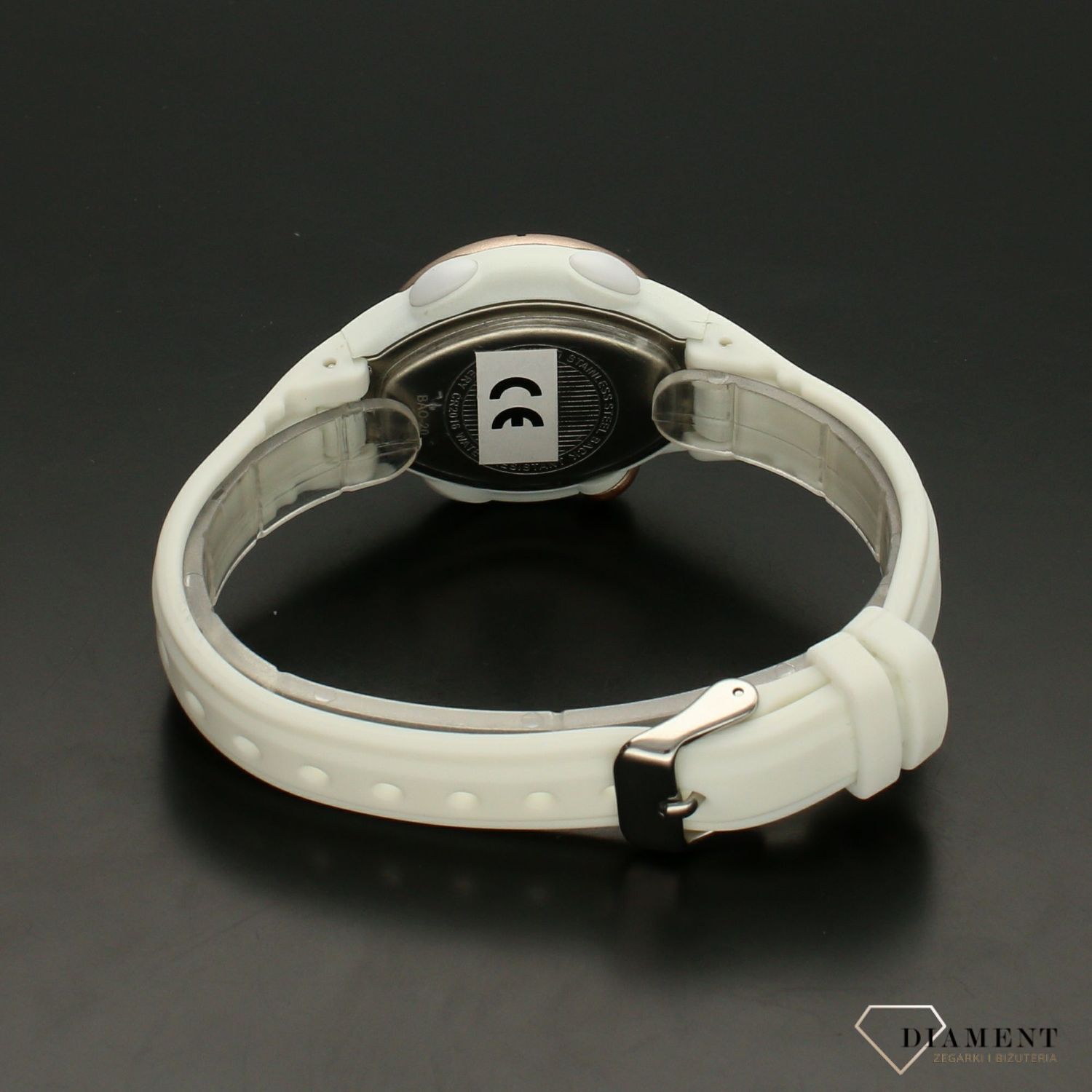 Zegarek dla dziewczynki na białym pasku z wyświetlaczem. XONIX BAO-001. Sportowy zegarek dla dziewczynki do pływania (1).jpg