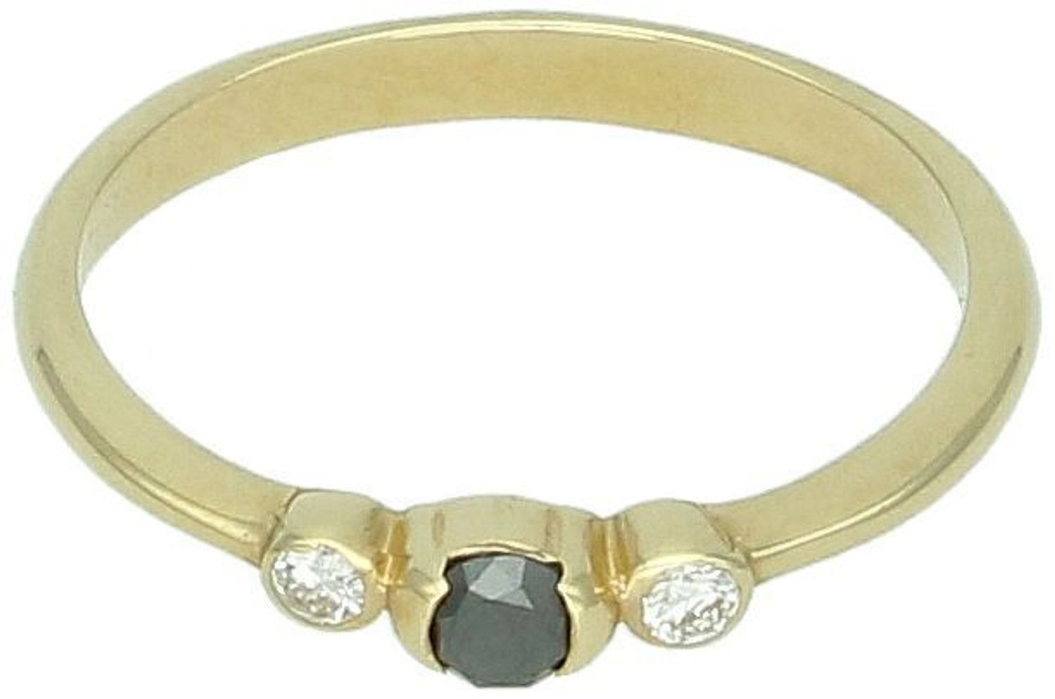 Złoty pierścionek z czarnym i białymi diamentami – rozmiar 13  BC020.jpg