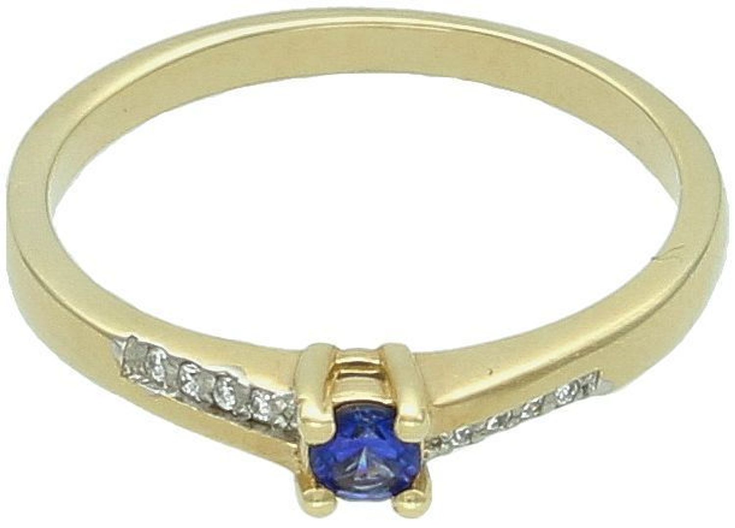 Złoty pierścionek z szafirem i diamentami – rozmiar 14  BC024.jpg