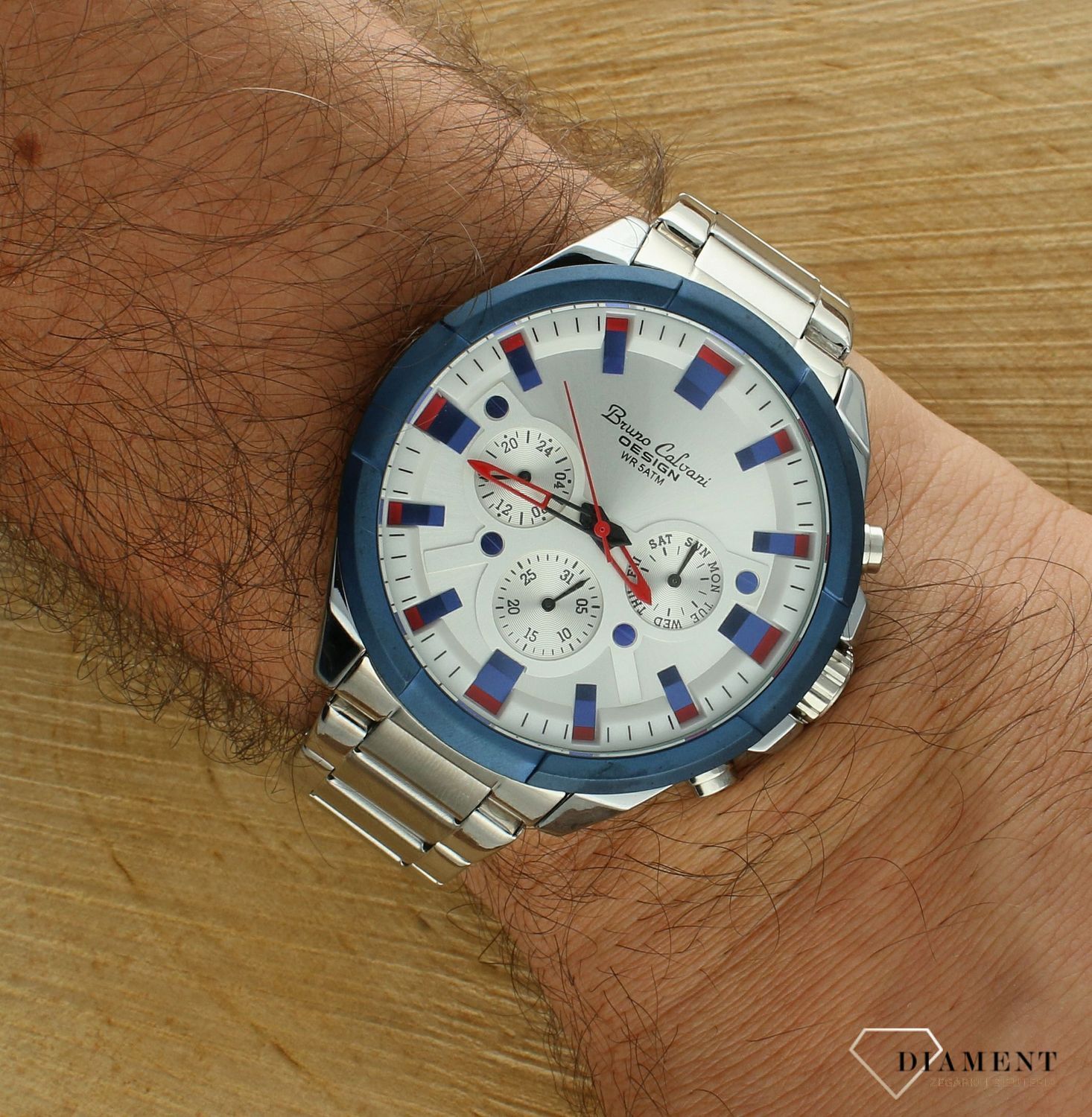 Zegarek męski na bransolecie Bruno Calvani BC1301 . Męski sportowy zegarek. Tani męski zegarek. Zegarek dla mężczyzny na bransolecie. Pomysł na prezent dla mężczyzny..jpg