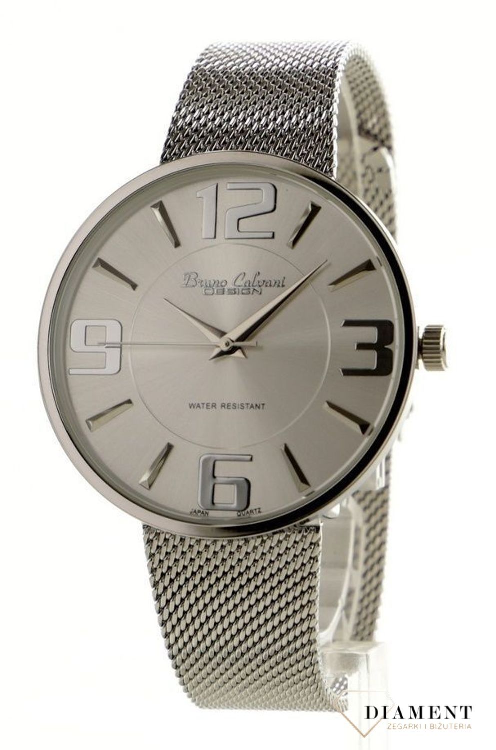 Zegarek męski na bransolecie mesh z cyframi Bruno Calvani BC3565. Zegarek męski tani. Zegarek męski na bransolecie typu mesh. Męski zegarek na prezent..jpg