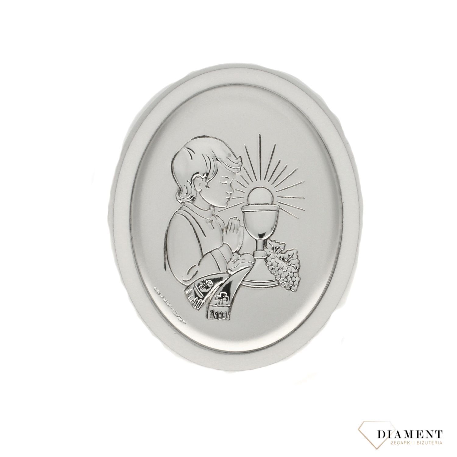 Piękny obrazek srebrny I Komunia Święta- chłopiec (4).jpg