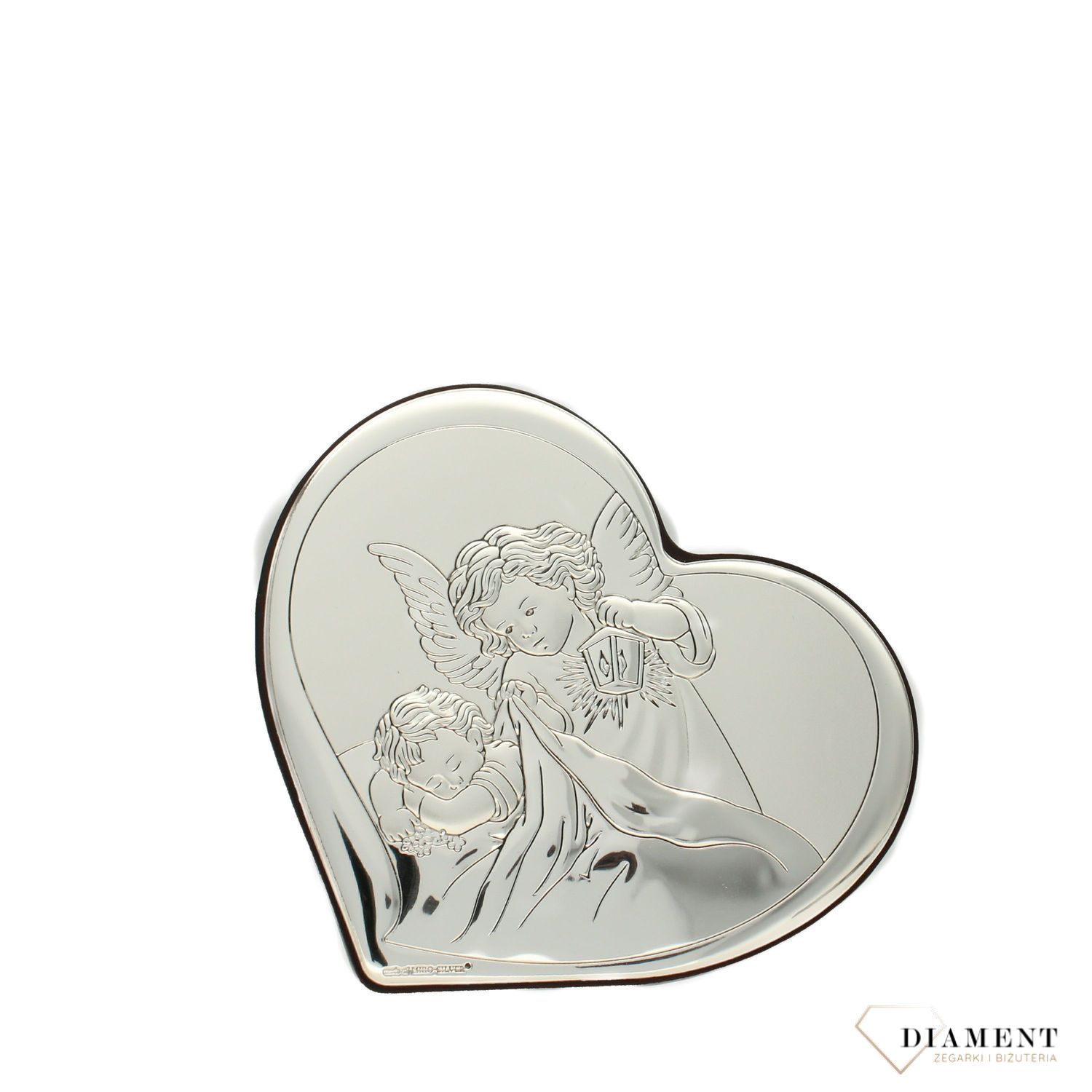Obrazek srebrny Anioł z latarenką nad dzieckiem- serce (1).jpg