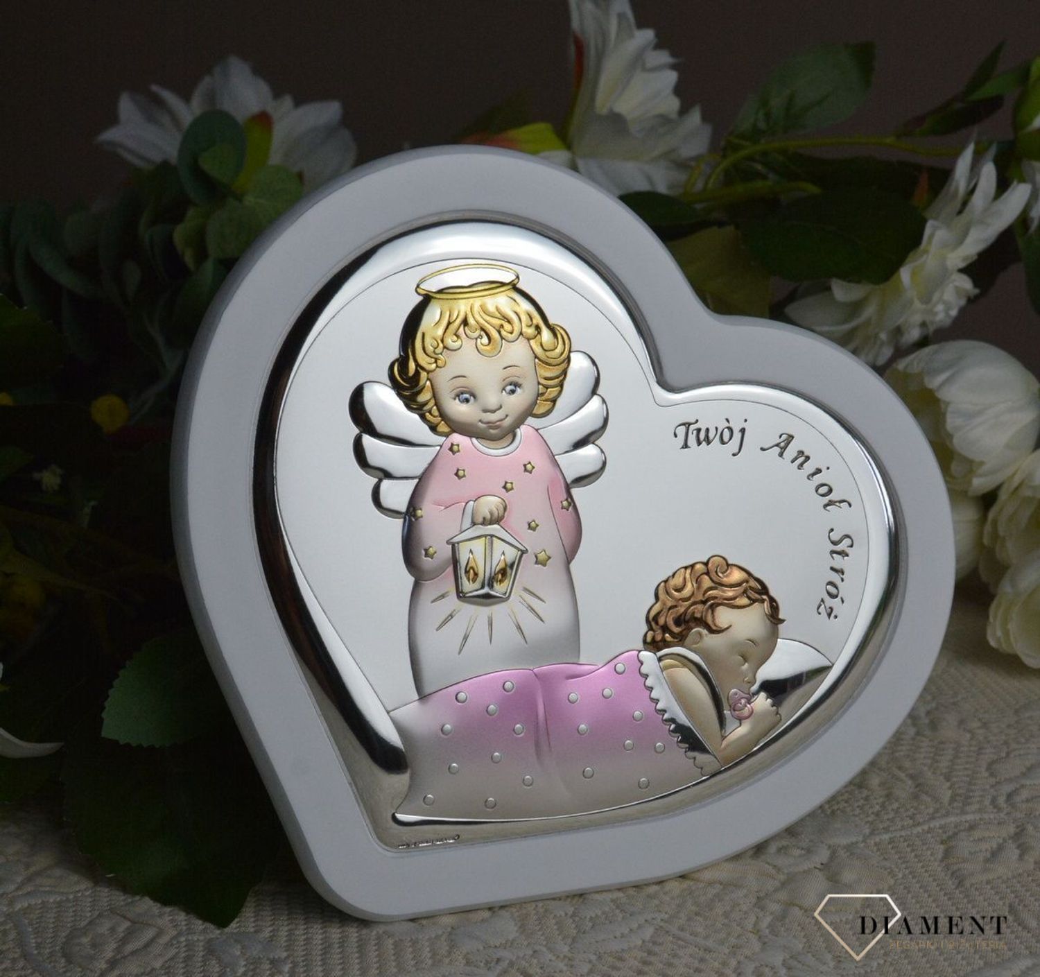 Obrazek kolorowy Twój Anioł Stróż w białej oprawie.jpg