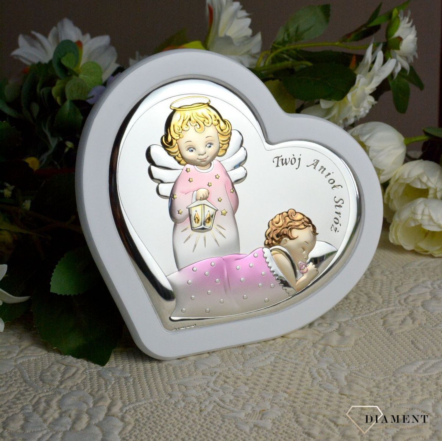 Obrazek kolorowy Twój Anioł Stróż w białej oprawie.jpg