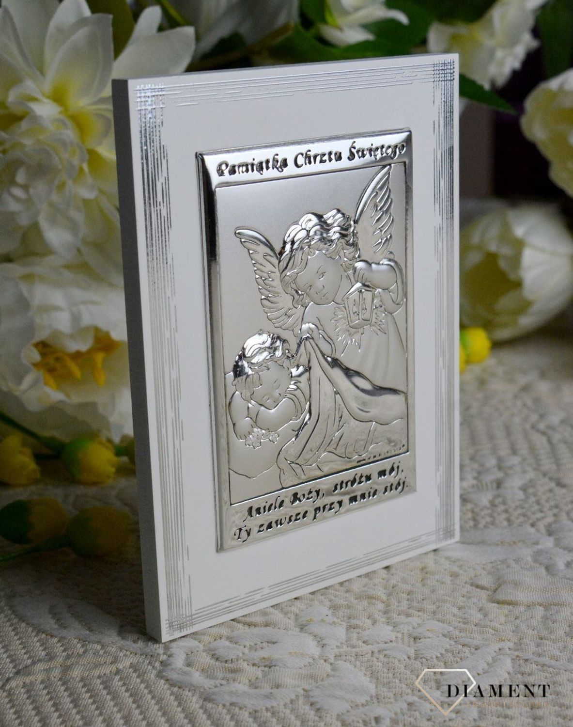 Obrazek srebrny na Chrzest Św. - Anioł Stróż z grawerem BC6572F2. Obrazek srebrny z Aniołem Stróżem to piękna ozdoba dziecięcego pokoju. ✓Idealny prezent✓Prezent na Chrzest✓Wysyłka 24h✓Negocjacje ➤Zapraszamy!.jpg