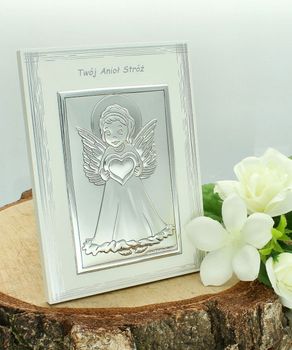 Obrazek Twój Anioł Stróż – Biała Ramka, Panel Drewniany PVD 9x12 cdfm (2).jpg
