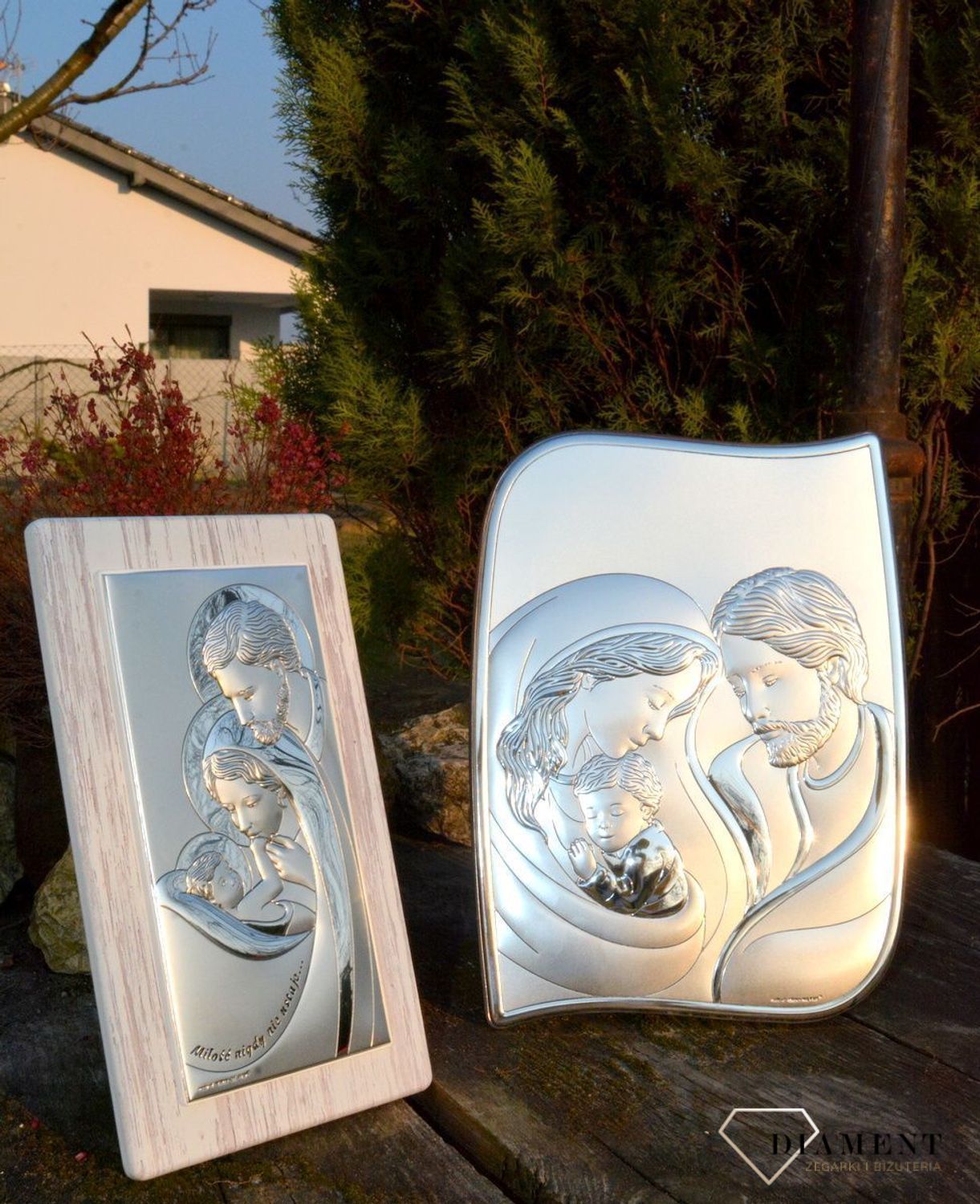 Obrazek święty z wizerunkiem Świętej Rodziny - doskonały jako pamiątka Ślubu dla Młodej Pary, prezent od nowożeńców..jpg