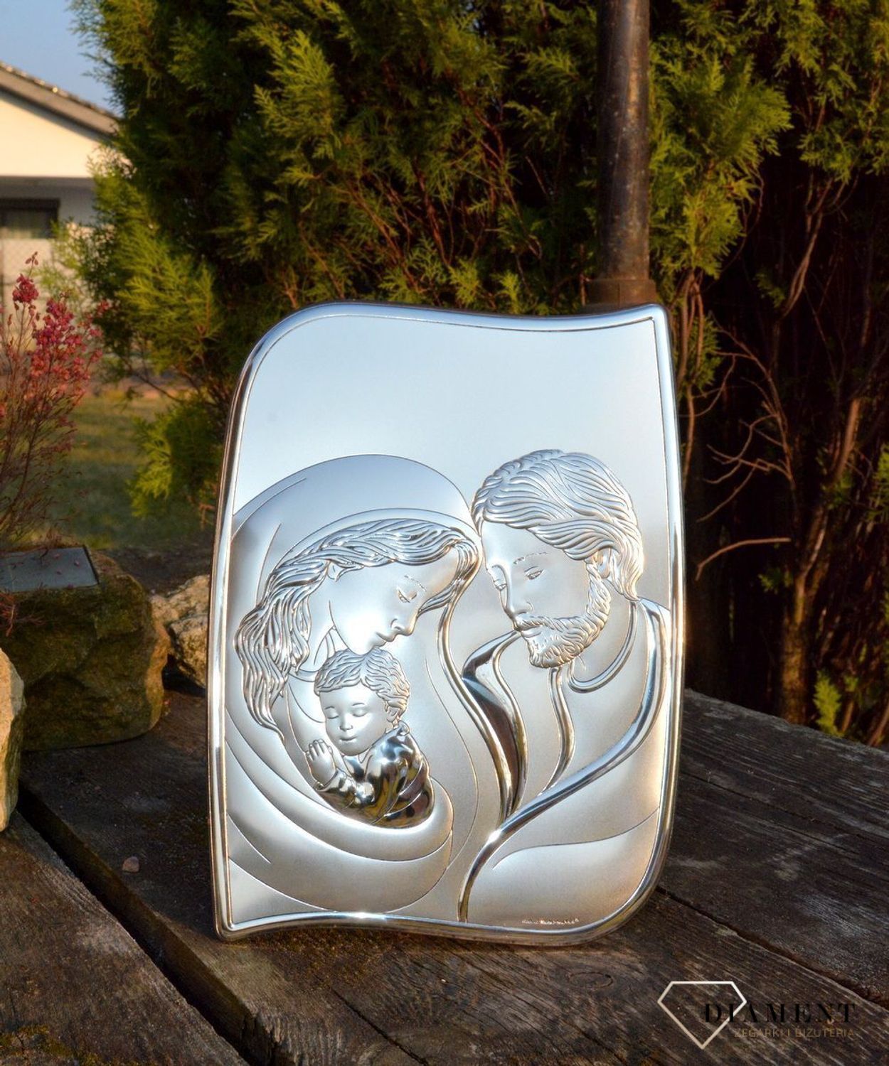 Obrazek święty z wizerunkiem Świętej Rodziny - doskonały jako pamiątka Ślubu dla Młodej Pary, prezent od nowożeńców..jpg