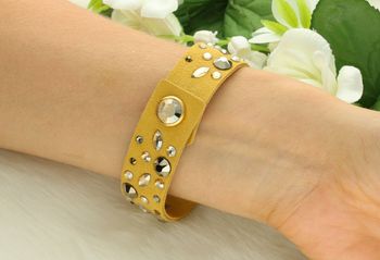 Bransoletka damska Swarovski Constallation Pavo Metallic Light Gold zapięcie.jpg