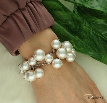 Bransoletka damska srebrna z perłami Swarovskiego w kolorze Pure Pearl White BD5810W..jpg