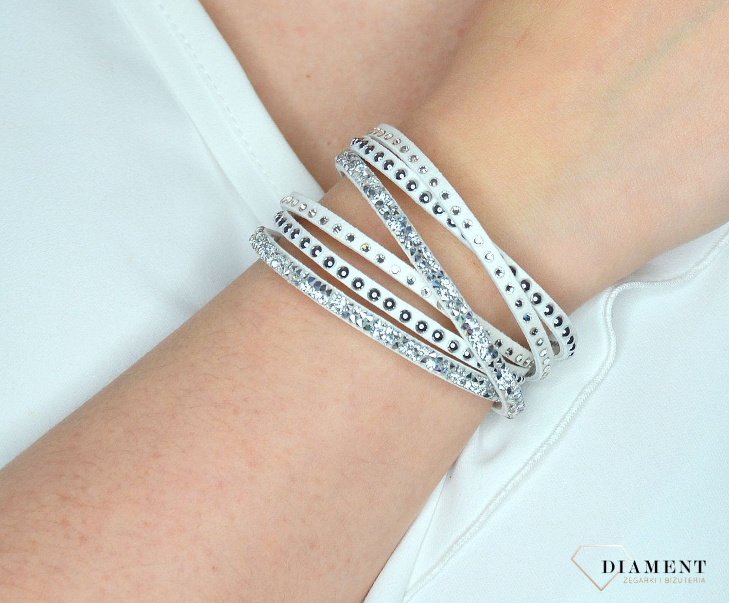 Bransoletka Damska Swarovski w kolorach Comet Argent Light, Light Chrom i Crystal BDVRK3WC.jpg