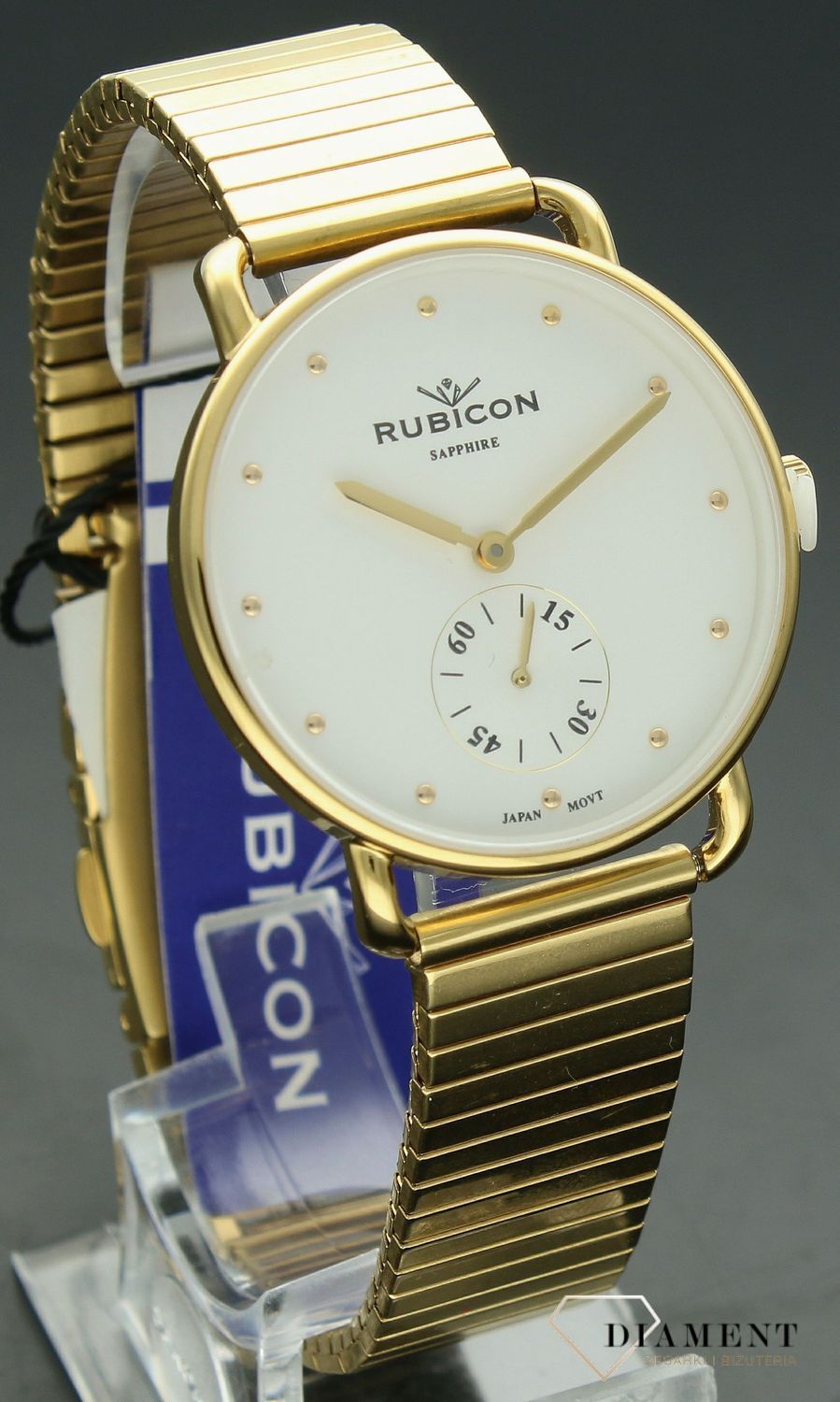 Zegarek damski Rubicon z szafirowym szkłem rozciągana bransoleta BE29GISX03BX.jpg