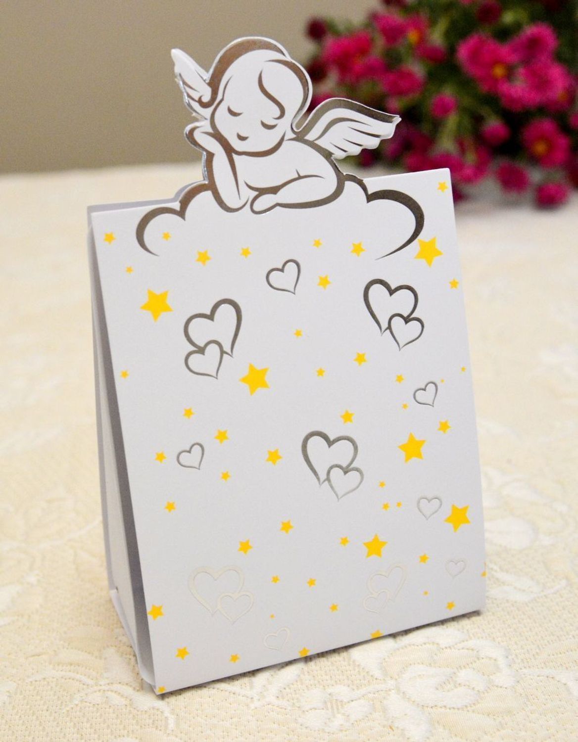 Pamiątka Chrztu Świętego figurka Aniołek z koniczynką BG2155-07.jpg