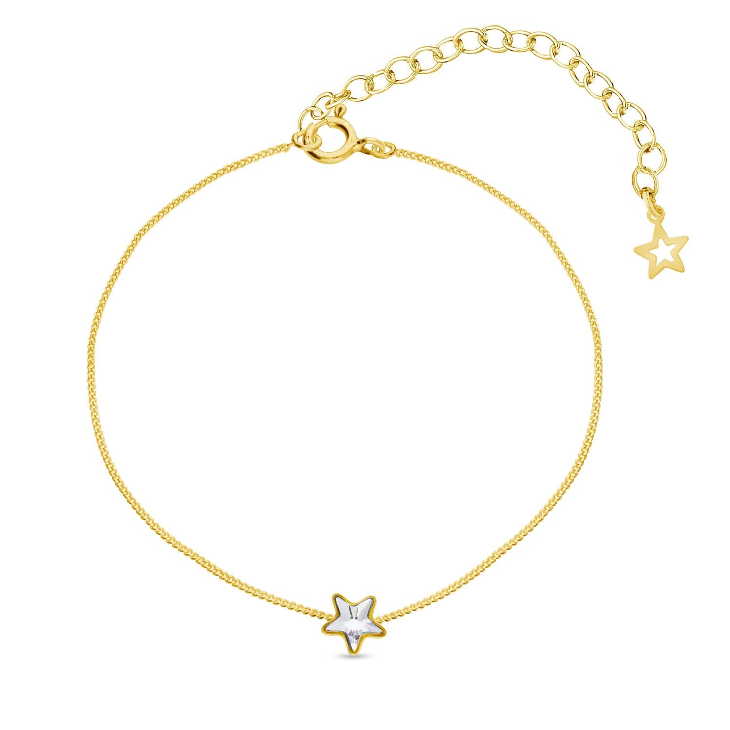 Srebrna bransoletka Pozłacana Gwiazdka Swarovski Crystals 925 BG28165C-L.jpeg