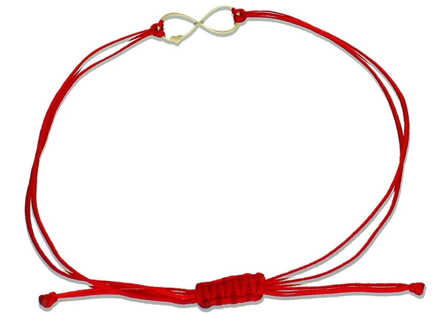 Bransoletka damska na sznureczku znak nieskończoności pr 585 BG3131v22 Bransoleta złota z czerwonym sznurkiem to bardzo modny, nowoczesny akcent dla kobiet lubiących podkreślać swoją1.jpg