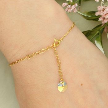 Bransoletka pozłacana srebro 925 Swarovski kwiatki  16+5 cm (1).jpg