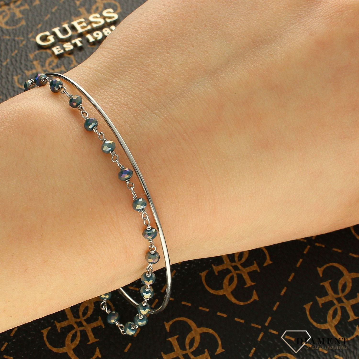 Bransoleta Infinity BGBZ0026 srebrna koraliki.jpg