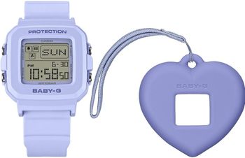 Sportowy zegarek damski Casio BABY-G BGD-10KH-2BER w fioletowym kolorze. 100 m wodoszczelności, Super Illuminator, 5 alarmów i zestaw z uchwytem serce.111.jpg