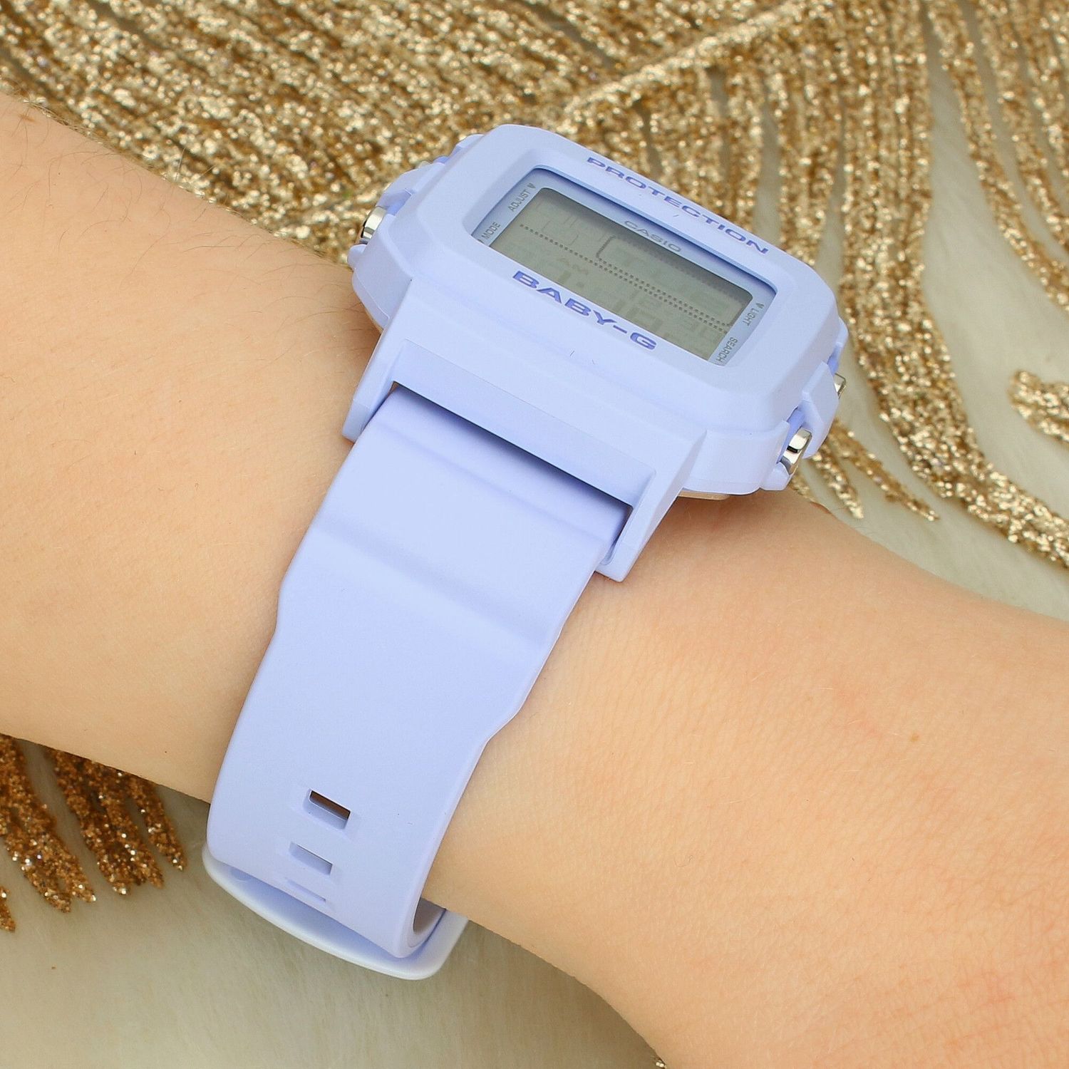 Sportowy zegarek damski Casio BABY-G BGD-10KH-2BER w fioletowym kolorze. 100 m wodoszczelności, Super Illuminator, 5 alarmów i zestaw z uchwytem serce.22.jpg